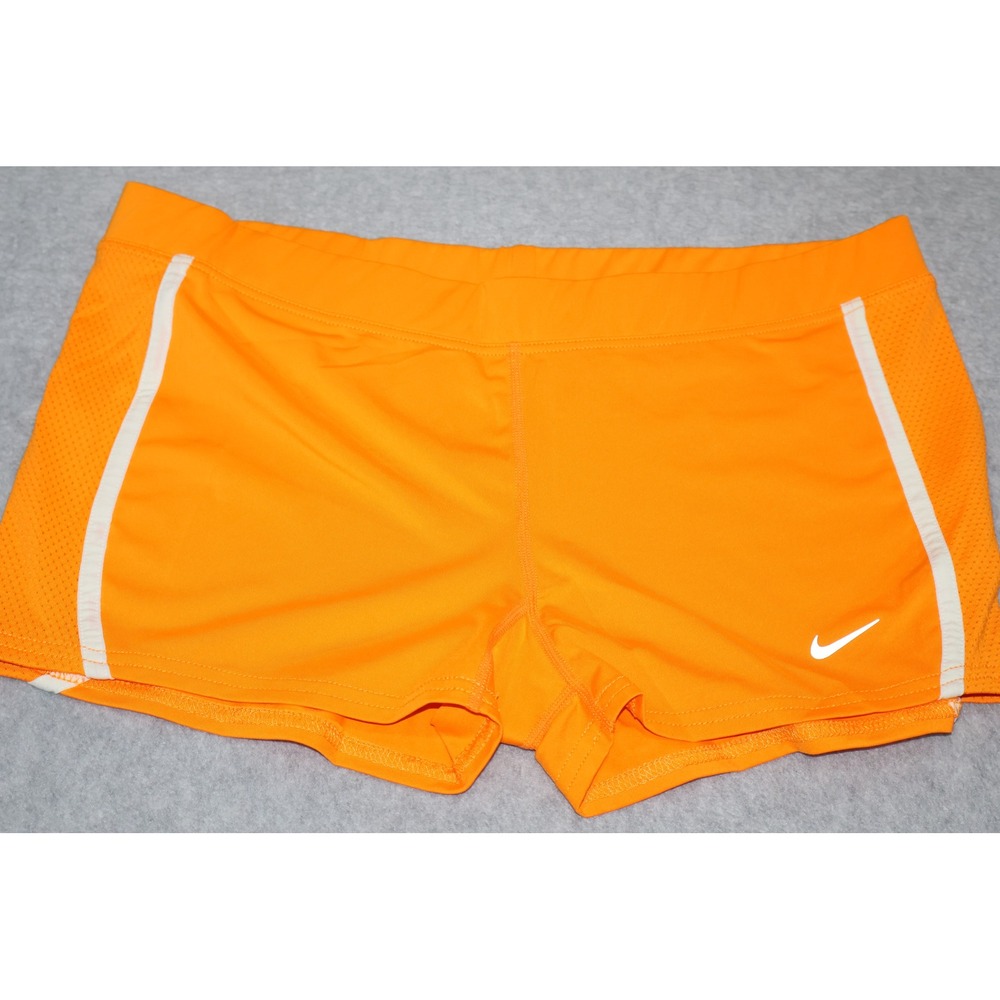 Nike Performance Shorts Women Large Orange Volleyball Gym Workout Dri-FIT